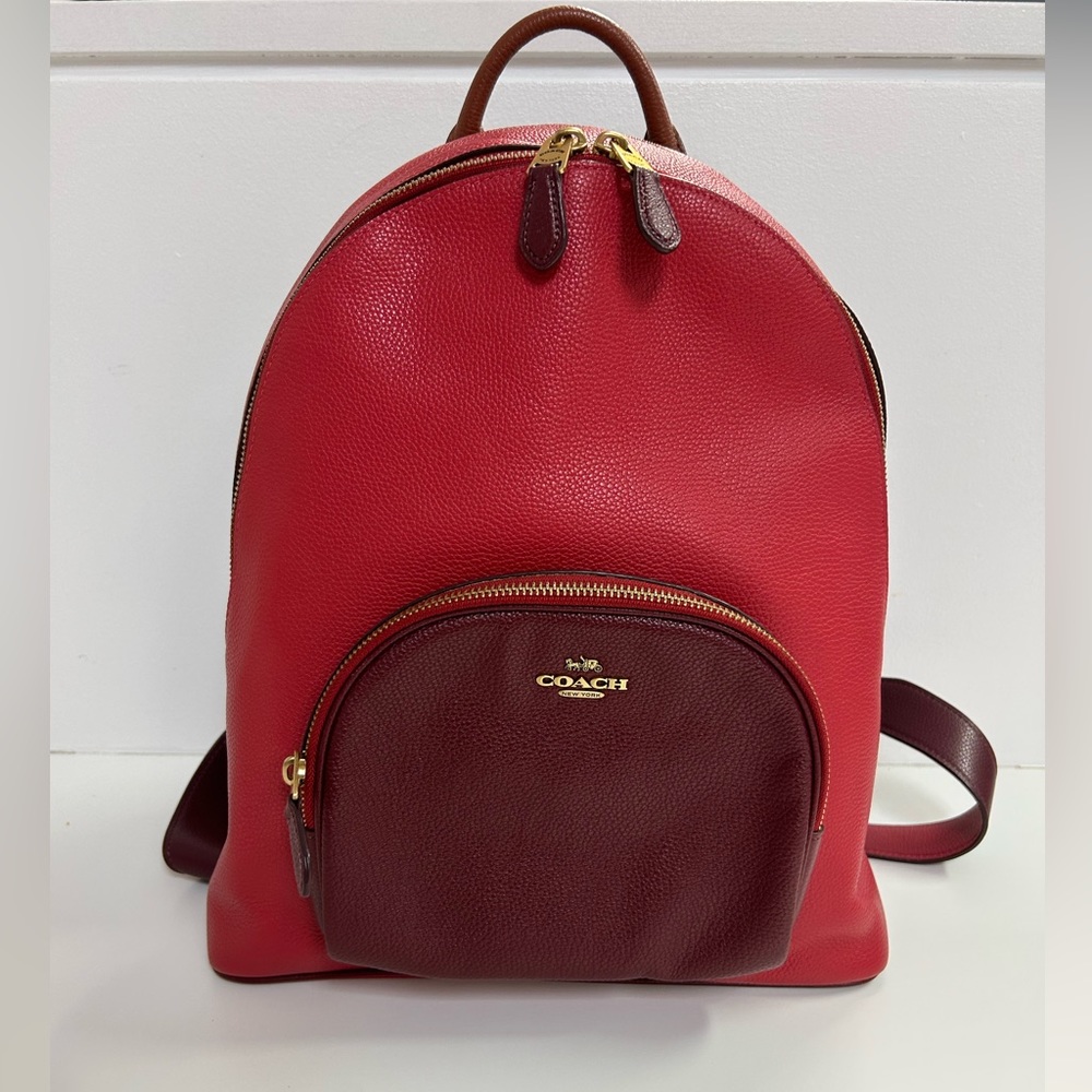 EUC RED COACH LEATHER BACKPACK